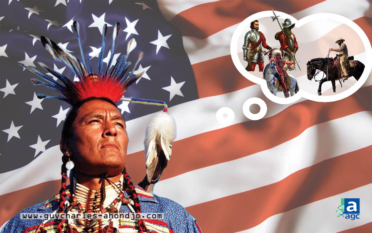 americain autochtone drapeau usa